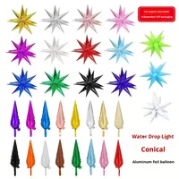 Transfrontalier pour la lumière en forme de cône imprimé goutte d'eau Explosion étoile feuille d'aluminium ballon 0.1kg centre commercial événement anniversaire