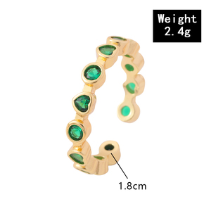 Anelli di lusso con pietre preziose in oro retrò a forma di temperamento con dimensioni regolabili gioielli da donna spedizione gratuita - Product Image 6