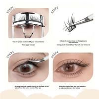 Lash Palsu 3D Tebal Faux Mink Laris Manis 3 Pasang Dapat Digunakan Kembali Natural Invisible Clear Band Makeup Grosir Bebas Kekejaman Self-adhesive Glow