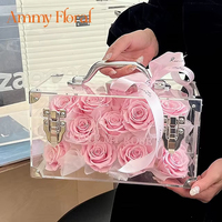 Boîte Cadeau Décorative Personnalisable en Gros, Écologique, pour Mariages, Présentoir de Marque, Fleur Éternelle, Valise en Acrylique