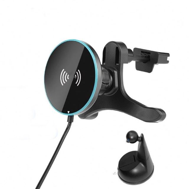 25W Magnetic Wireless Electric Car Charger with 360 Rotation and Flexible Design