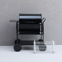 Chariot carré d'extérieur pour maison de poupée 1:12, mini barbecue, ornements en fer forgé