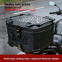 Boîte arrière en alliage d'aluminium pour moto et voiture électrique, 45L/55L, motif aquatique noir, dégagement rapide, pour voyage