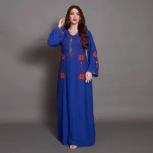 2024 New Design Women Fashion Muslim Long Sleeves Abaya Islamic Clothing moroccan kaftan