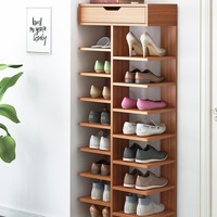 Nouveaux modèles phares 2024 : Étagère à chaussures simple en bois, multi-niveaux, compacte, pour entrée de maison