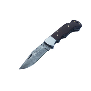 Couteau pliant damas haute dureté couteau de survie en plein air manche en Micarta rouge avec traversin en acier couteau de Camping - Product Image 1