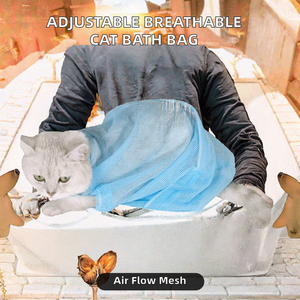 Kantong Mandi Kucing Berjaring yang Dapat Disesuaikan, Bernapas, <span class=keywords><strong>Anti</strong></span> Gigit, <span class=keywords><strong>Anti</strong></span> Gores, Jaring Cuci untuk Hewan Kecil - Product Image 2