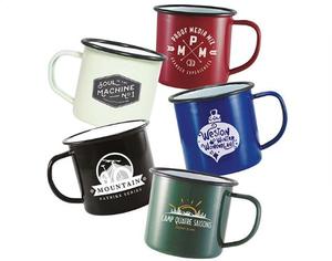 Retro Enamel <b>Coffee</b> Mugs With Logo Design For Camping Outdoor Use Stainless Steel Material Eco-Friendly Style - Product Image 3