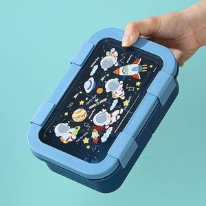 Lonchera Infantil de 1000 ml, Apta para Microondas, a Prueba de Fugas, Diseño de Dibujos Animados, para Estudiantes y Trabajadores de Oficina, Lonchera Bento de Doble Capa - Product Image 5