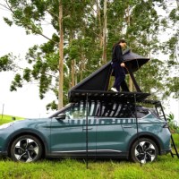 TCAL TM-03 Outdoor Camping Dreieck-Dachzelt mit Hartschale, schlanker Aluminium-Wabenbasis, Matratze, Kissen und Teleskopleiter