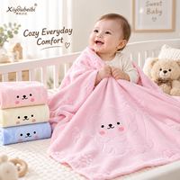Couverture pour bébé en velours 100% coton 43,3x43,3 pouces, couvertures pour bébé douces et épaisses pour nouveau-nés, literie chaude pour bébé, vente en gros OEM ODM