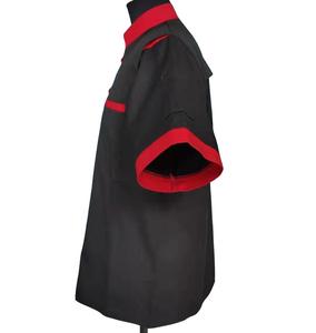 Chaquetas de Chef Unisex Abrigo de camarero de algodón y poliéster de verano con mangas cortas en la espalda y uniformes de <span class=keywords><strong>restaurante</strong></span> de malla para axilas - Product Image 5