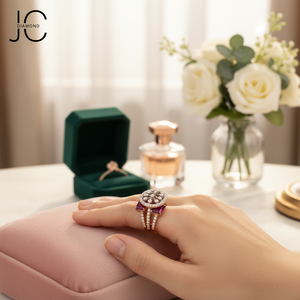 Elegant Ladies' Rose Gold Lab Grown Diamond <b>Rings</b> Stylish Design With IGI Certified <b>Man</b>-Made Diamonds - Product Image 3