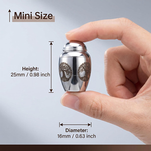 Tree of Life Engraved Metal Mini Keepsake <strong>Urn</strong>, Screw Lid Pocket Size Human Pet Partial Ashes Cremation Memorial Jar - Product Image 1