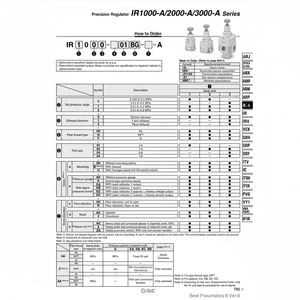 Modèle de régulateur de pression de précision SMC Pneumatics IR2020-02H-A - Product Image 1