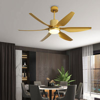 Ventilateur de plafond à pales droites Golden ABS 6 pales 65 pouces, moteur BLDC, salon, salle à manger, ventilateur de plafond avec lumière