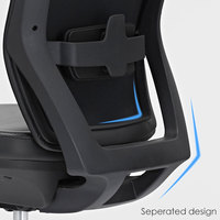 Fauteuil de bureau ergonomique moderne en cuir PU à dossier haut avec accoudoirs réglables en 3D
