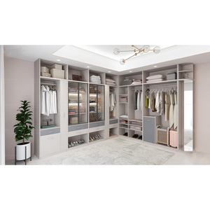 ตู้เสื้อผ้าไม้สไตล์โมเดิร์น ชุดเฟอร์นิเจอร์ห้องนอน ตู้เสื้อผ้าบานเลื่อนสำหรับบ้าน - Product Image 5