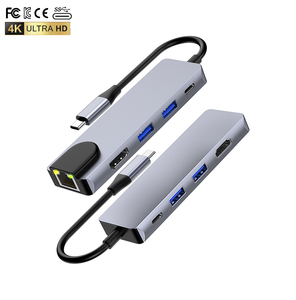 Chất lượng cao USB-C HDMI Hub 5 cổng 5 trong 1 với 2USB + PD + HDMI + RJ45(100Mbps) chuyển đổi Bộ chuyển đổi nhanh chóng sạc loại C HUB multiports - Product Image 2