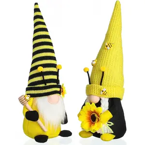 Nuevo Gnomo decorativo de peluche Bumble Bee Gnome amarillo cocina sueca Nisse Granja Hogar enano artesanía decoración para el verano