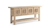 Table console créative en bois massif ancien récupéré, fabriquée à la main, écologique, style Wabi-Sabi, vente en gros directe d'usine chinoise