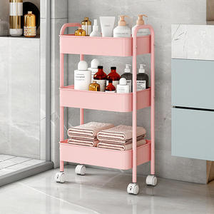 Carrito de Almacenamiento Móvil para Cocina, Organizador de Frutas <span class=keywords><strong>y</strong></span> Verduras con Barandilla <span class=keywords><strong>Alta</strong></span>, Carrito Rodante que Ahorra Espacio - Product Image 6