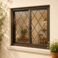 Ventana Abatible de Aluminio con Triple Acristalamiento Low-E Personalizada, Ventanas Abatibles de Doble Acristalamiento con Barra Antirrobo para Ahorro de Energía