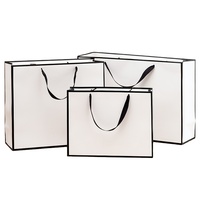 Bolsas de Papel Blancas para Compras con Asas de Cinta, Impresión Personalizada de Fábrica, Bolsas de Papel para Zapatos y Ropa con su Propio Diseño