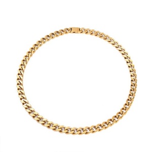 Chaîne de cou Hiphop en or pour hommes, bijoux en acier inoxydable, chaînes cubaines Miami Curb Chunky - Product Image 5