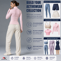 Veste de yoga zippée personnalisée avec logo, devant froncé, col montant, passepoil contrastant et trous pour les pouces, pour l'entraînement en salle de sport des femmes