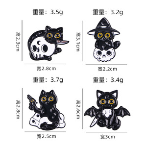Wowei Diversão Criativa Liga Broche Dos Desenhos Animados Bonito Gato Branco Preto em Estilo Café Preguiçoso Tema Animal Emblema Metal Pinos Chapeado Técnica - Product Image 2