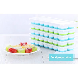 Plateaux à glaçons flexibles à 14 compartiments <span class=keywords><strong>sans</strong></span> BPA avec couvercle amovible et démoulage facile, vente en gros OEM/ODM, ensemble de moules à glaçons avec couvercle amovible - Product Image 2