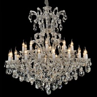 Lustre en cristal européen chromé en gros direct d'usine 8/12/16 lumières plafonnier de style bougie pour salon