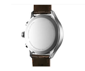 사파이어 유리, 파란 다이얼 호화스러운 크로노그래프 시계를 가진 진짜 가죽 밴드 시계 석영 남자 - Product Image 6