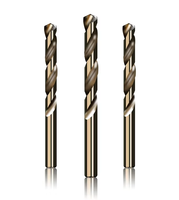 Jeu de forets hélicoïdaux revêtus de cobalt M35 de 113mm à tige droite en acier rapide pour acier inoxydable, cuivre, aluminium et bois