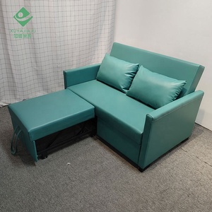 Canapé-lit en similicuir Chaise longue cachée 2 places Vert Luxueux Sleeper - Product Image 5