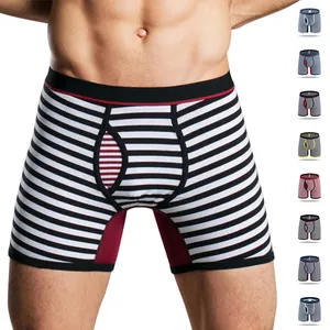 Maxesc OEM ODM personalizado 40S algodón a rayas gimnasio hombres Boxers ropa interior para hombres