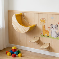 Hamac pour chat en bois et ensemble de perchoirs pour chat, 1 hamac mural en forme de lune, 2 perchoirs pour chat, kit de jeu multi-niveaux pour chat, adapté aux chats