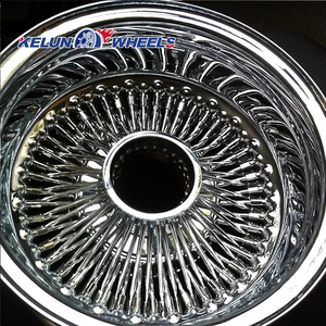zenith Styles 14x7 5*114.3 Rims White Wall Tire Chrome Rims <b>Spoke</b> Wire <b>Wheels</b> - Product Image 3