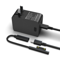 Chargeur universel pour ordinateur portable 65W TYPE C 20V 3.25A USB C vers Surface 2-en-1 Chargeur PD Adaptateur secteur pour Microsoft Surface Pro