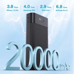 GAR117 Batterie externe portable haute capacité 20000mAh Affichage LED Double USB 10W Alimentation Utilisation en extérieur Comprend un câble Protection contre les surcharges - Product Image 5