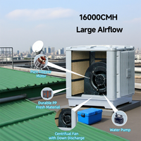 Refroidisseur d'air industriel par évaporation d'eau du désert 16000CMH monté sur le toit avec pompe et moteur pour une utilisation en atelier et en usine