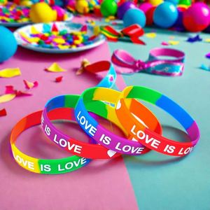 Cheap Silicone Wristband with High-quality Printed <b>love</b> <b>Bracelet</b> <b>Love</b> Is <b>love</b> Segmented Color Personalized Theme Party Wristband - Product Image 2
