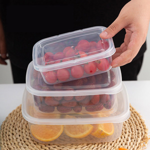 Fabrik Großhandel 3pcs Kunststoff klar Küche Müsli Lebensmittel Vorrats behälter Sets für Pantry Organisation - Product Image 3