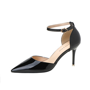 Zapatos de Tacón D'Orsay con Punta en Pico, Correa en el Tobillo, Tacón de Aguja, Color Sólido, Hebilla, Forro de Microfibra, Zapatos de Moda para Oficina y Fiestas - Product Image 5