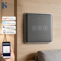 Interruptor de Escena Inteligente Tuya Zigbee de 3 Botones, Interruptor de Pared Táctil Inalámbrico de Vidrio Templado Curvo, Panel de Control de Automatización