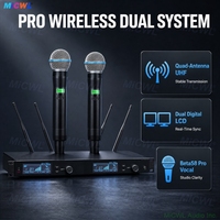 Système de Microphone Sans Fil UHF Professionnel SLXD24D 2 Canaux avec KSM9, SM 58, Beta58 pour Église, École SLXD4