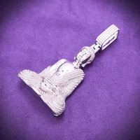 Hip Hop GRA glacé Bling VVS D couleur Moissanite 925 argent sterling Pass diamant testeur cluster bouddha pendentif pour hommes