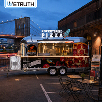 Camion de restauration mobile personnalisé Wetruth avec cuisine complète en acier inoxydable pour la vente de café, de pizzas, de hamburgers et de nourriture de rue