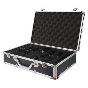 Kit de micros de batterie QK7 7 pièces filaires dynamiques cardioïdes/omnidirectionnels à réduction de bruit (entièrement en métal) - Cymbales de grosse caisse/batterie/<span class=keywords><strong>tom</strong></span> - Product Image 1